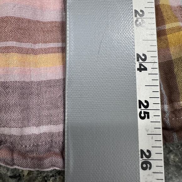 Levis Shirt Mens XL Pink Brown Plaid Short Sleeve Button Up Hemp Blend Casual - Picture 6 of 8